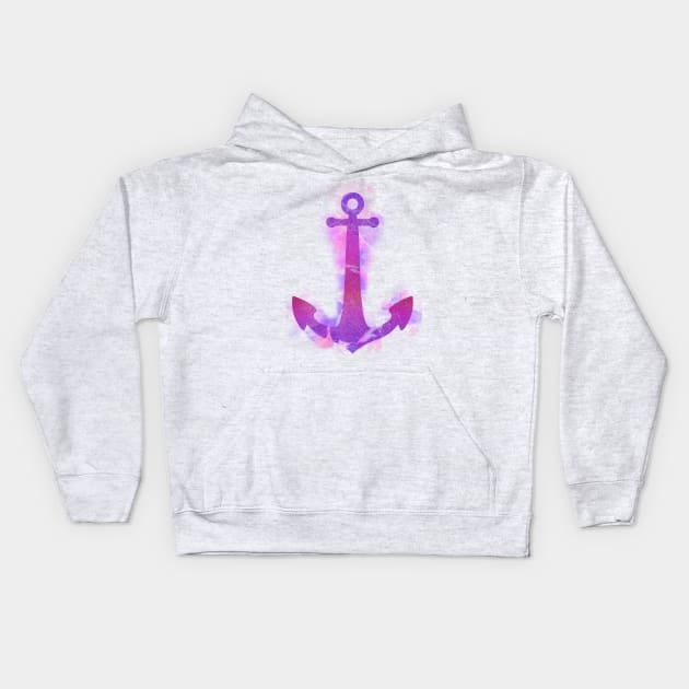 Anchored (Purple) Kids Hoodie by Not Meow Designs 